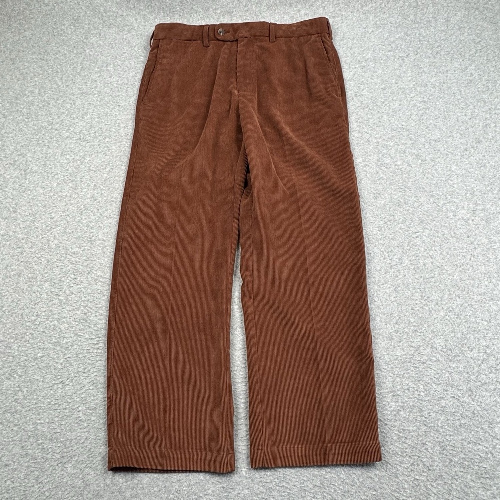 Peter Millar Nanoluxe Corduroy Pants Mens 33x28 Brown Casual Preppy Golf Comfort